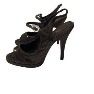 The Touch Of Nina Brown Glitter Womens Heel